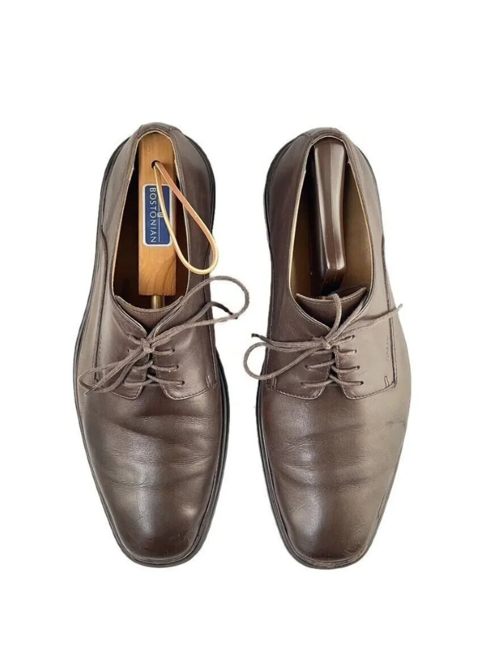 Bally Gabriel Brown Leather Derby Shoes Mens Size 8 E Made In Italy